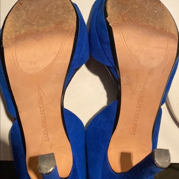 Zara Collection Cobalt Blue Peep-toe heals - Picture 4 of 4